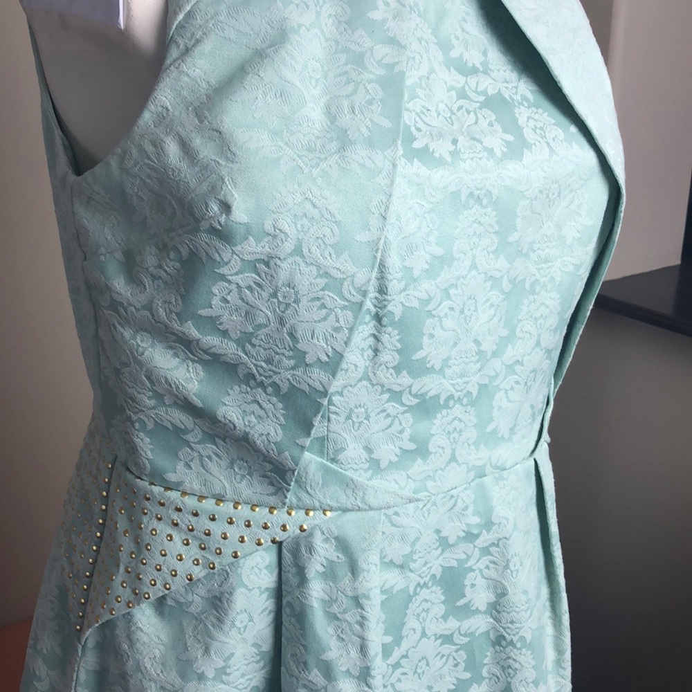 RW&Co Mint Green Jacquard Fit and Flare Dress Size 6 - Picture 6 of 15